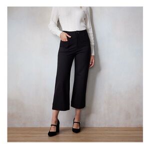 LC Lauren Conrad Navy Wildflower Super High Rise Cropped Pants